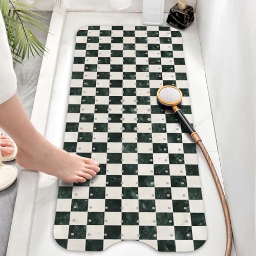 Bathtub Mat Non Slip, Checkered Extra Long Bath tub Mat Shower Floor Mat - Image 6