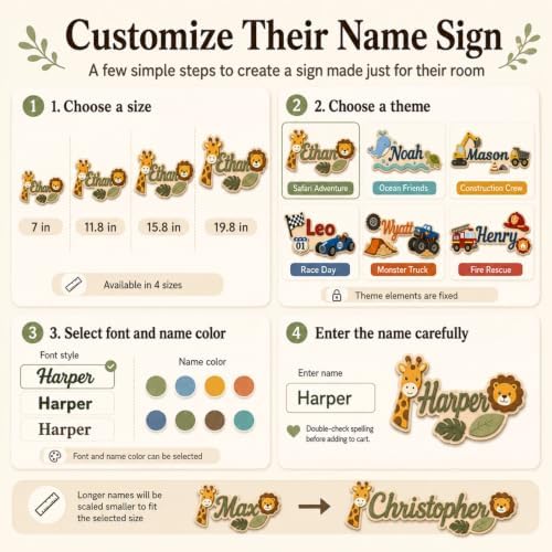 Custom Wooden Name Sign for Baby Nursery, Kids Room Door & Wall Decor - Image 6