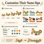 Custom Wooden Name Sign for Baby Nursery, Kids Room Door & Wall Decor - Image 6