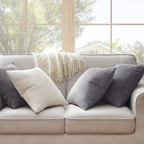 Topfinel Neutral Grey Decorative Throw Pillow Covers 18x18 Inch Set of 4 - Image 3