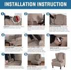 H.VERSAILTEX Wingback Chair Covers Velvet Plush Wing Chair Slipcover 1 Piece - Image 6
