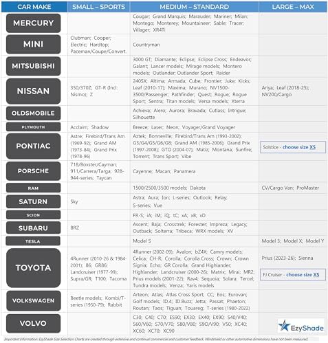 EzyShade Car Windshield Sun Shade. See Vehicle Size-Chart. Large Size - Image 6