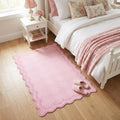 GarveeHome 3x5 Scalloped Washable Area Rug Non Slip Bedroom Entryway Rug by GarveeHome