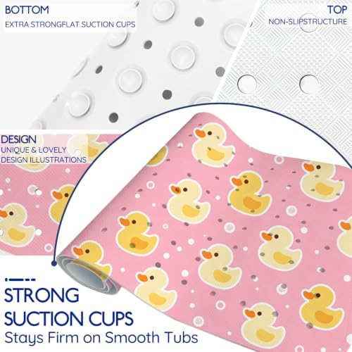 Kids Bathtub Mat Non Slip, 40 x 16 Inch Tub Mat - Image 3