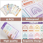 Educational Placemats Set of 6 Boho Kid Plastic Table Mat 17×13×0.04in - Image 5