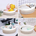 ABenkle Small Basket with Handles, Boho Decorative Rope Woven Dog Cat Toy - Image 6