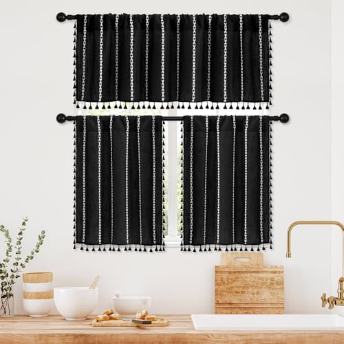 MitoVilla Black White Kitchen Valances - Image 5