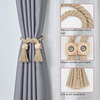 NICEEC 2 Pack Wooden Polyhedron Magnetic Curtain Tiebacks Boho Home Decor Drape - Image 3