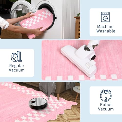 GarveeHome Small Washable Scallopd Area Rug 2x3 Modern Checkered Entry Rug - Image 6