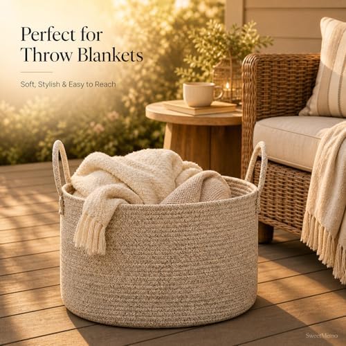 Big Gift Basket Empty Kit, Large Woven Rope Storage Basket - Image 2