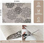 Artoid Mode Floral Vinyl Plastic Placemats Set of 4, 12x18 Inch Washable - Image 6