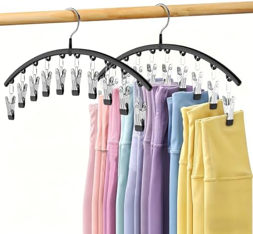 Volnamal Legging Organizer for Closet, 2 Pack Metal Yoga Pants Hangers w/10 by Volnamal