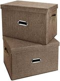 Large Linen Fabric Foldable Storage Bins by Unknown