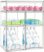Baby Bottle Organizer 5 Pack Baby Bottle Storage Organizer Clear Bottles by Gifhomfix