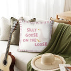 Pretty Pink Silly Goose Pillow Cover Toddler Girl Bedroom Decor - Image 3