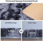 5x7 Thick Tie-dye Dark Grey Shag Rug - Image 2