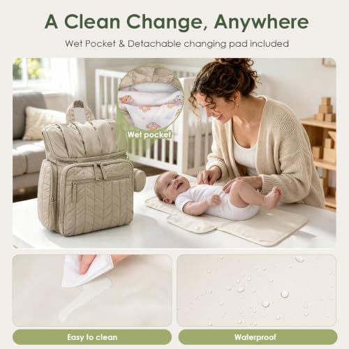 TOPEAST Diaper Bag Backpack, Large Travel Baby Bag - Image 5