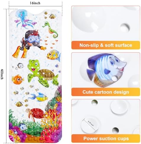 Secopad Bathtub Mat Non Slip, Cartoon Bath Tub Mat - Image 3