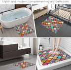 Bathtub Mat Non Slip, Bohemia Square Bath tub Mat Shower Floor Mat - Image 6