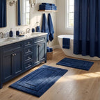 GRANNY SAYS Blue Bathroom Rugs Set 2 Piece, Soft Microfiber Bath Mats by GRANNYSAYS