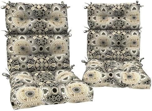 DYTXIII Outdoor High Back Chair Cushions Set of 2, Water Repellent Tufted by DYTXIII