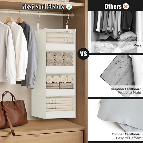 GRANNY SAYS 4-Shelf Hanging Closet Organizer, Foldable Storage - Image 3