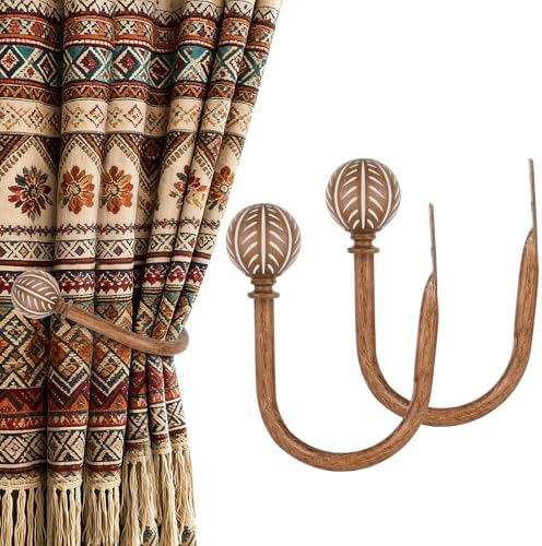 KAMANINA Wood Curtain Holdbacks 2pcs Small by KAMANINA