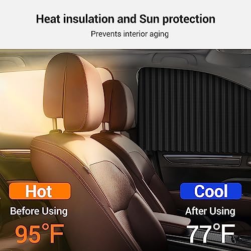 ZATOOTO Car Side Window Sun Shades, Car Curtains - Image 2