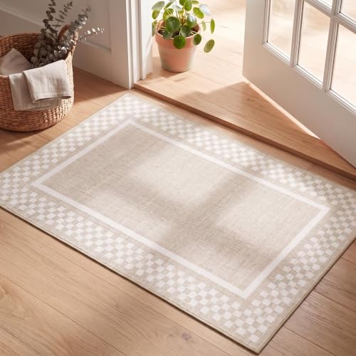 GarveeHome Small Area Rug 2x3 Washable Scalloped Non Slip Kitchen Rugs - Image 2