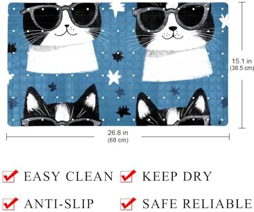 Shower Mat Non Slip, Funny Cats Sunglasses Anti Slip Bath Mat - Image 4
