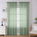 Lecloud Leia Sage Green Sheer Curtains 96 Inches Long 2 Panels, Airy Voile by Lecloud