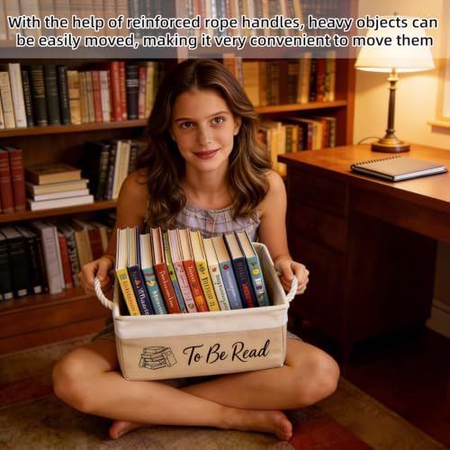 2 Pack TBR Book Storage Basket Bin - Image 5