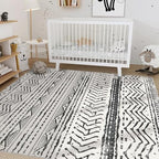 Nakagishi Black Rug Living Room Rugs: 9x12 Machine Washable Boho Large Neutral - Image 7