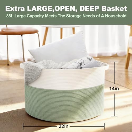 MEGASKET Extra Large Blanket Basket, Nursery Baby Toddler Toy Organizer - Image 3
