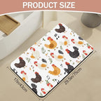 Non Slip Bath Mat, Chickens Roosters Bathroom Decor, Leaves Music Notes - Image 2