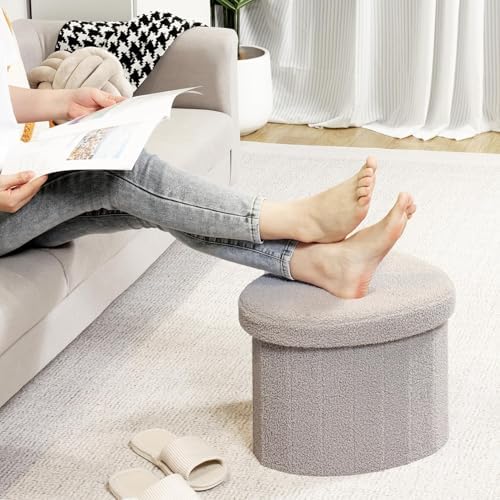 B FSOBEIIALEO Storage Ottoman Heart Shaped Ottoman - Image 4
