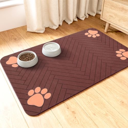 Dog Cat Food Mat, Absorbent Pet Feeding Mat by Unknown