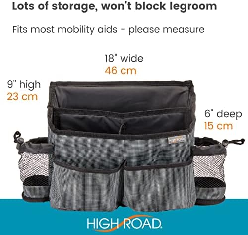 Mobility Scooter Bag with Bottle and Cup Holders and 6 Organized Pockets - Image 6