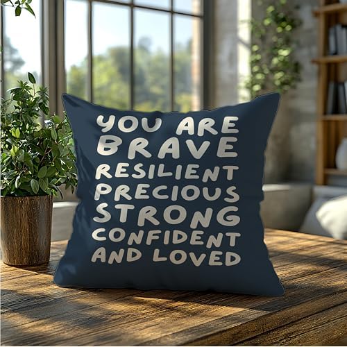 You Are Affirmation Navy Blue Pillow Cover 18x18, Nursery Inspirational - Image 5