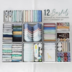 Drawer Organizer Clothes Set of 12 White-Grey - Image 4