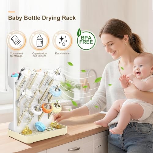 Vertical Baby Bottle Drying Rack, Space-Saving Countertop Storage Stand - Image 2