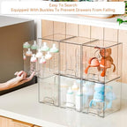 Yieach 7.5" High Stackable Storage Bins, 4 Pack Bottle Station and Baby Bottle - Image 4