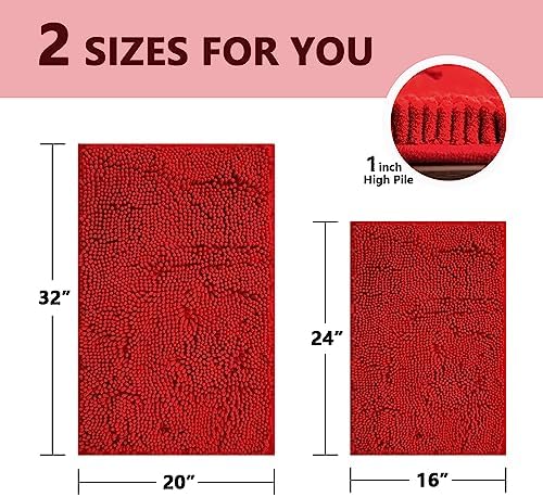 BOANKODU Bathroom Rugs Sets 2 Piece, Extra Soft Chenille Bath Mat Absorbent - Image 2