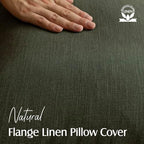 Foindtower Linen Solid Decorative Throw Pillow Cover 24x24 Inch Dark Green - Image 2