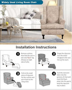 CRFATOP Wingback Chair Covers Stretch Armchair Slipcovers - Image 6