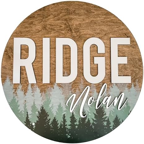 Round Name Sign For Nursery, Boho Nursery Sign, Family Name Signs, 3D Wall Art - Image 6
