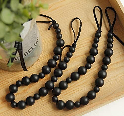 4 Pack Wood Bead Curtain Tieback, Boho Curtain Holdback - Image 2