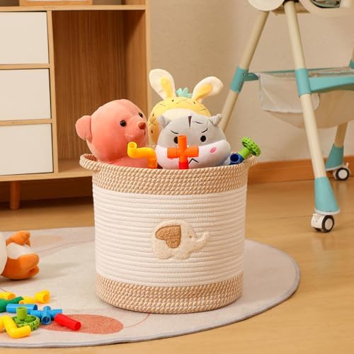 Toy Storage Baskets Woven Cotton Rope Storage Basket - Image 3