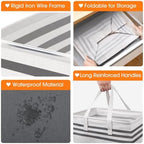 3 Pack Large Laundry Baskets, Laundry Hampers, Freestanding Waterproof - Image 3