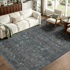 JOLLYVOGUE 6x9 Area Rugs for Living Room, Washable Rug, Forest Green by JOLLYVOGUE